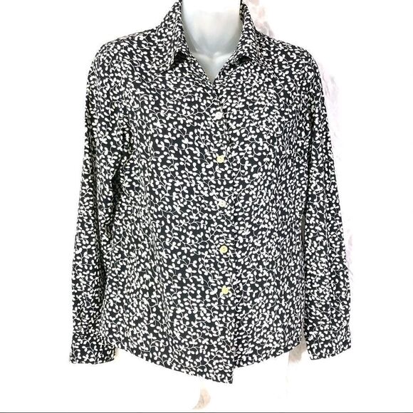 Covington petite floral button up blouse shirt top - Picture 1 of 12